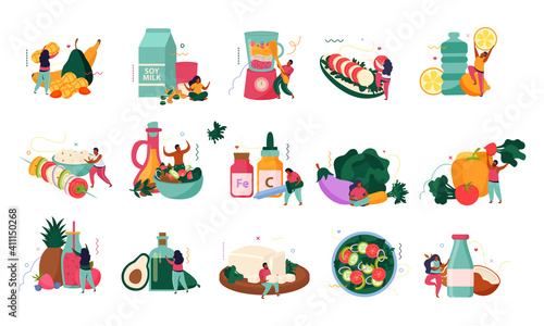 Vegan Food Icons Collection