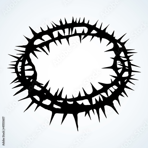Crown of thorns. Vector drawing frame
