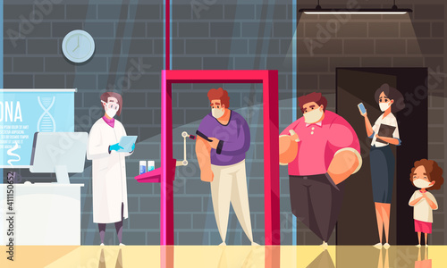 Vaccination Flat Colored Composition