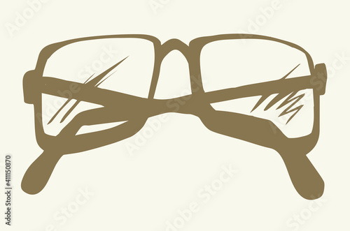 Folded glasses. Vector drawing icon