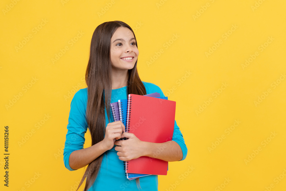school girl with notebook. back to school. teen girl ready to study. happy childhood. school girl with notebook. back to school. teen girl ready to study. happy childhood.