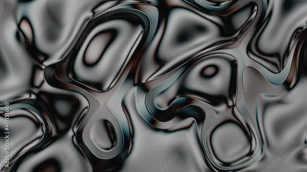 4k Abstract fluid mercury alloy metal liquid water surface flow background,metals chemical oil materials smelting melting,shiny silk satin texture backdrop. Loopable Element