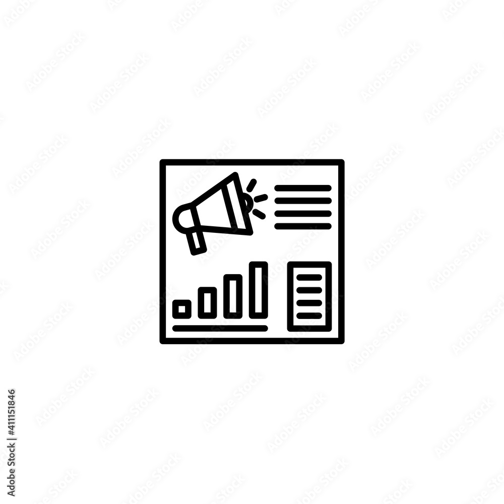 Promotion manager dashboard illustration icon with line style. Vector Promotion manager dashboard illustration icon with line style. Vector