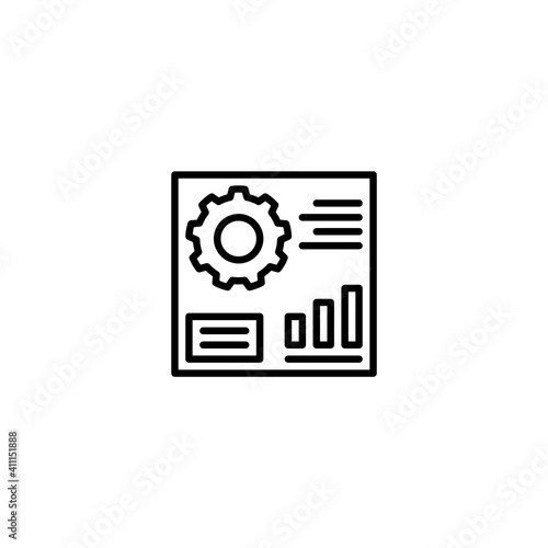 Service manager dashboard illustration icon with line style. Vector