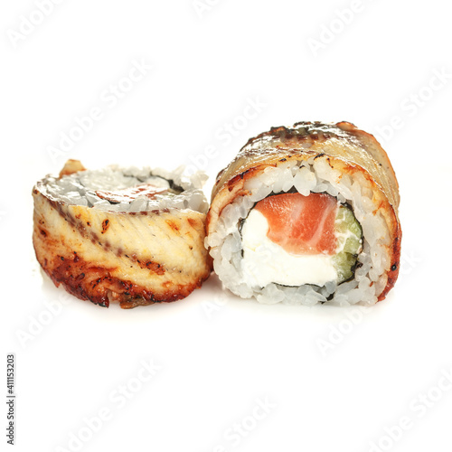 Sushi on white background