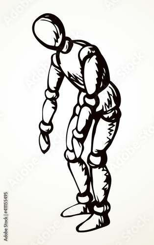 Man is a puppet. Vector drawing