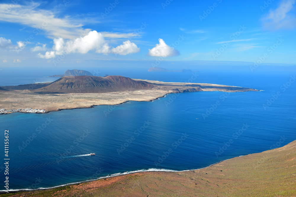 La Graciosa, a small volcanic island in the north of Lanzarote, Spain.