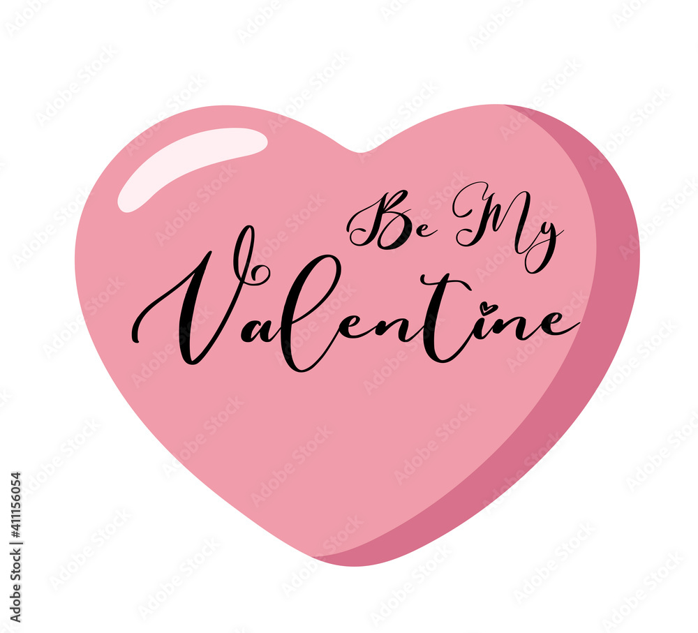 Be my valentine lettering on a pink heart background. St. Valentines Day vector for cards, banners, wrapping paper, posters, scrapbooking, pillow, cups and fabric design.
Be my valentine lettering on a pink heart background. St. Valentines Day vector for cards, banners, wrapping paper, posters, scrapbooking, pillow, cups and fabric design.