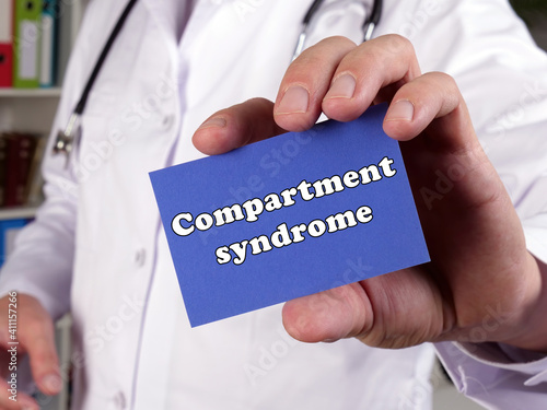 Photography Health care concept about Compartment syndrome with sign on the page