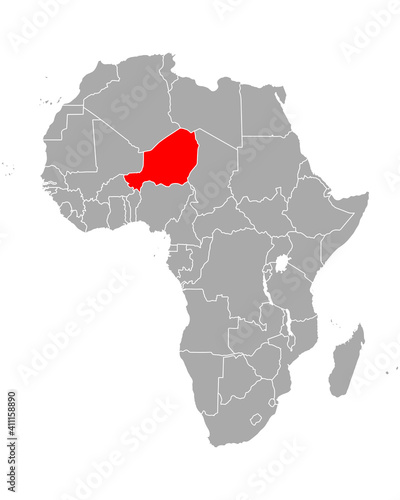 Karte von Niger in Afrika