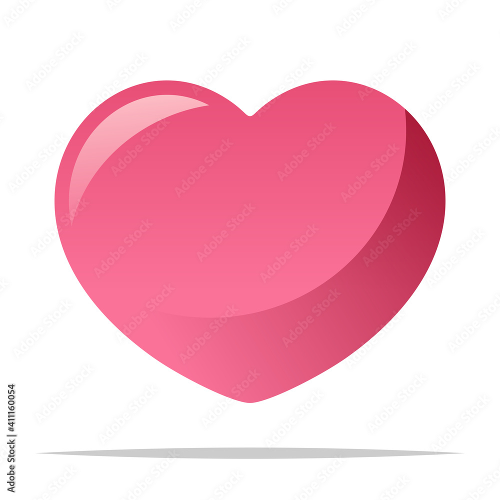 Shiny pink heart vector isolated illustration Shiny pink heart vector isolated illustration