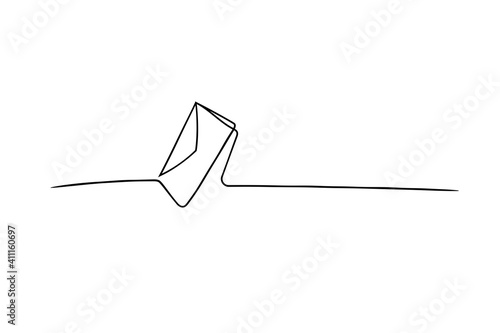 continuous line drawing of envelope .vector illustration for graphic design