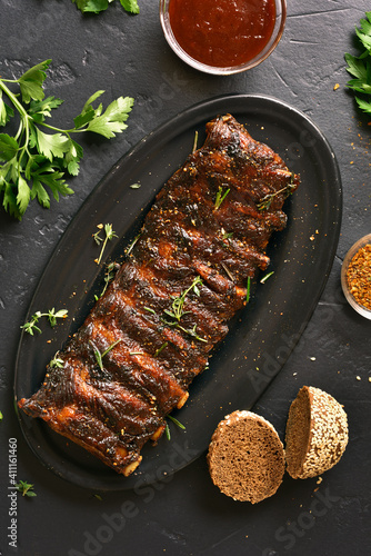 Spicy hot grilled spare ribs