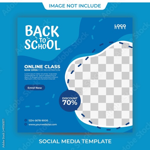 academic school admission post square banner template