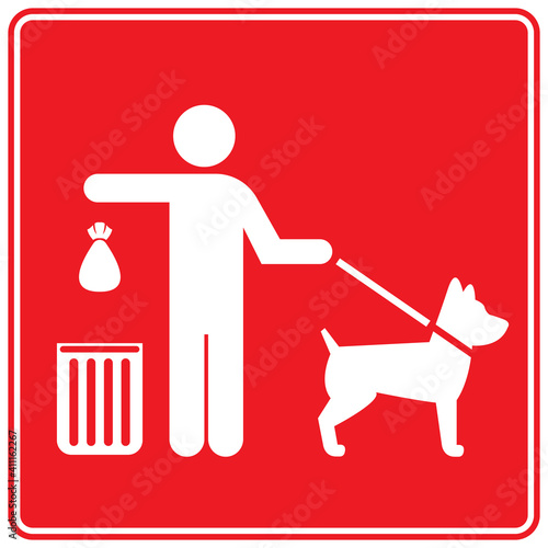 Clean after your dog sign. EPS10 vector illustration, CMYK redy to print.