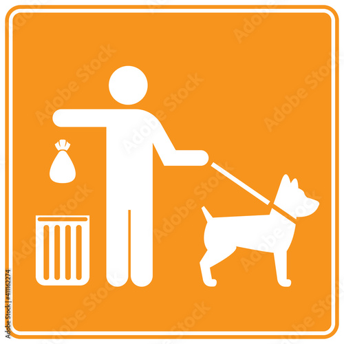 Clean after your dog sign. EPS10 vector illustration, CMYK redy to print.