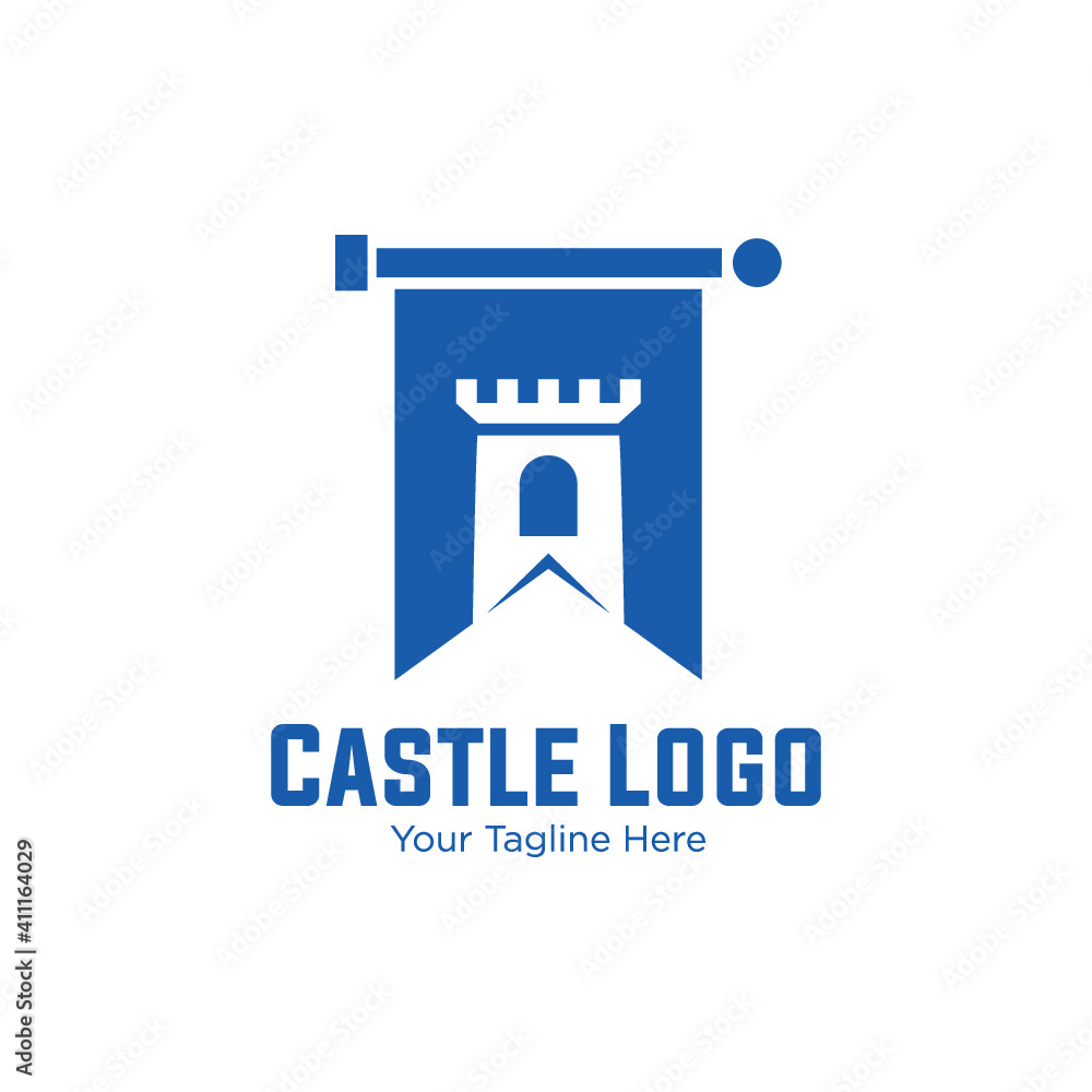Castle Logo, Authentic Castle tower silhouette for real estate, protect systems Castle Logo, Authentic Castle tower silhouette for real estate, protect systems
