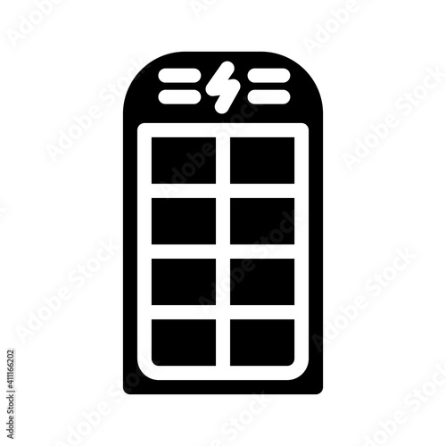 solar battery glyph icon vector illustration flat