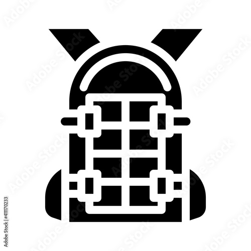 backpack with solar panel glyph icon vector illustration