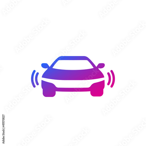 Advanced driver-assistance system icon on white