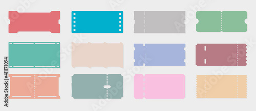 Сolorful tickets, templates, unusual shapes