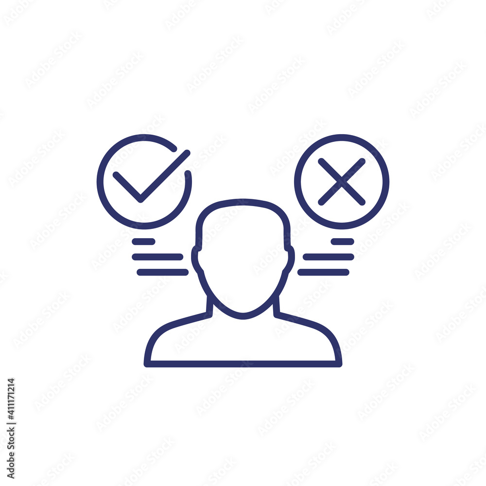 Pros and cons line icon Pros and cons line icon