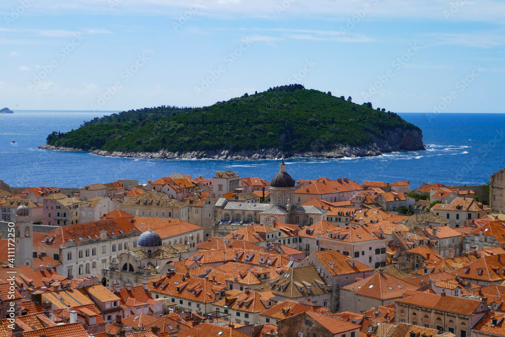 View of dubrovnik old town from above
