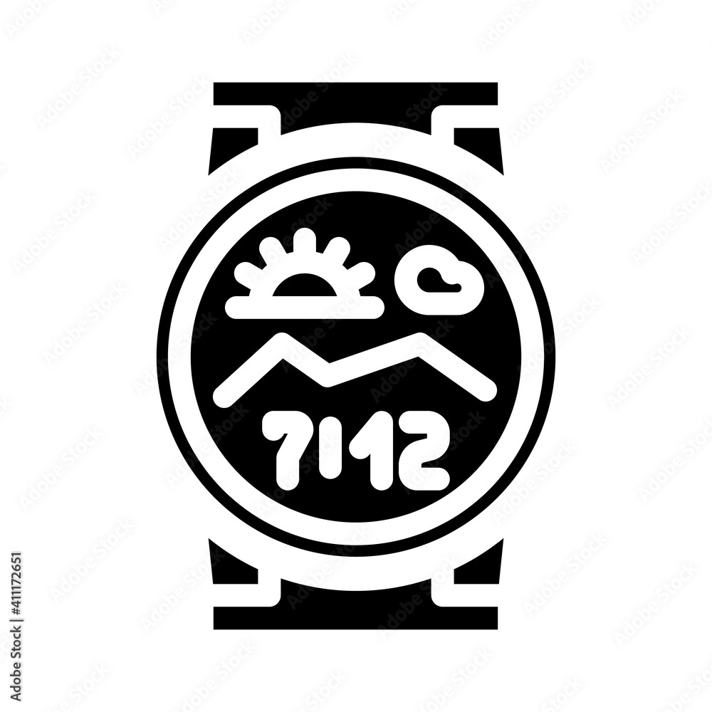 wrist tracker with watch glyph icon vector illustration wrist tracker with watch glyph icon vector illustration