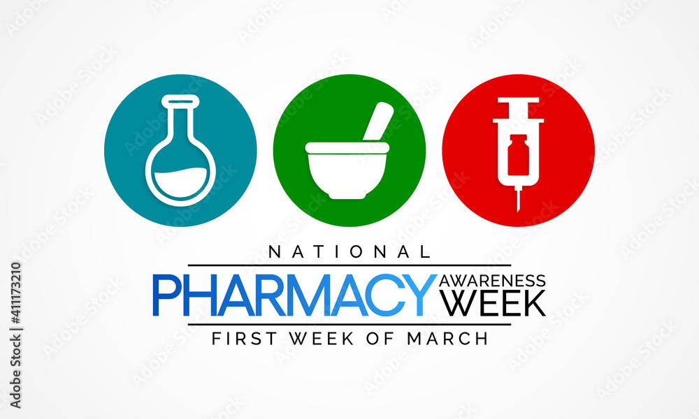 Pharmacy awareness week held in first week of March each year, is a time to recognize the multiple roles of the pharmacist. vector illustration. Pharmacy awareness week held in first week of March each year, is a time to recognize the multiple roles of the pharmacist. vector illustration.