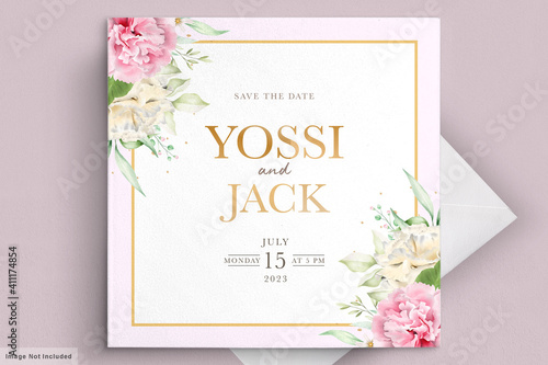 carnation flowers invitation card