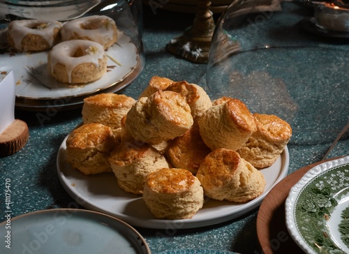 multiple butter scone on white dish