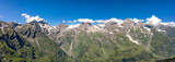Panoramic aerial view of Grossglockner mountain along Taxenbacher Fusch high alpine road in Austria Tirol