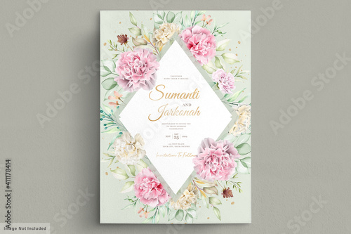 carnation flowers invitation card
