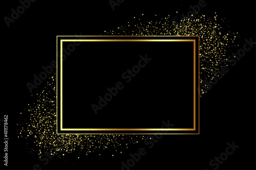 golden frame with glitter scatter