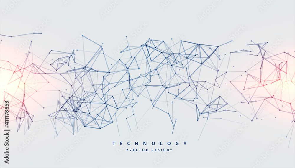 technology background with low poly digital connection lines