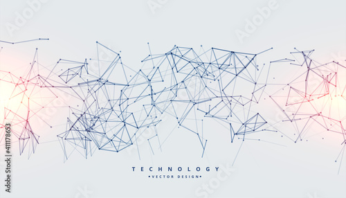 technology background with low poly digital connection lines