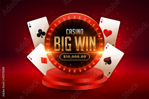 big win casino background with playing cards