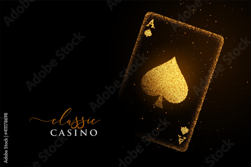 golden ace of spades made with particles background