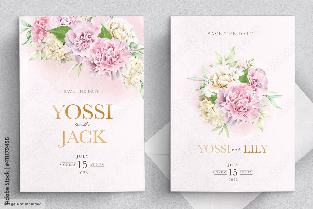 carnation flowers invitation card carnation flowers invitation card