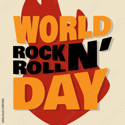 Wallpaper Mural World Rock N Roll Day letter emblem Torontodigital.ca