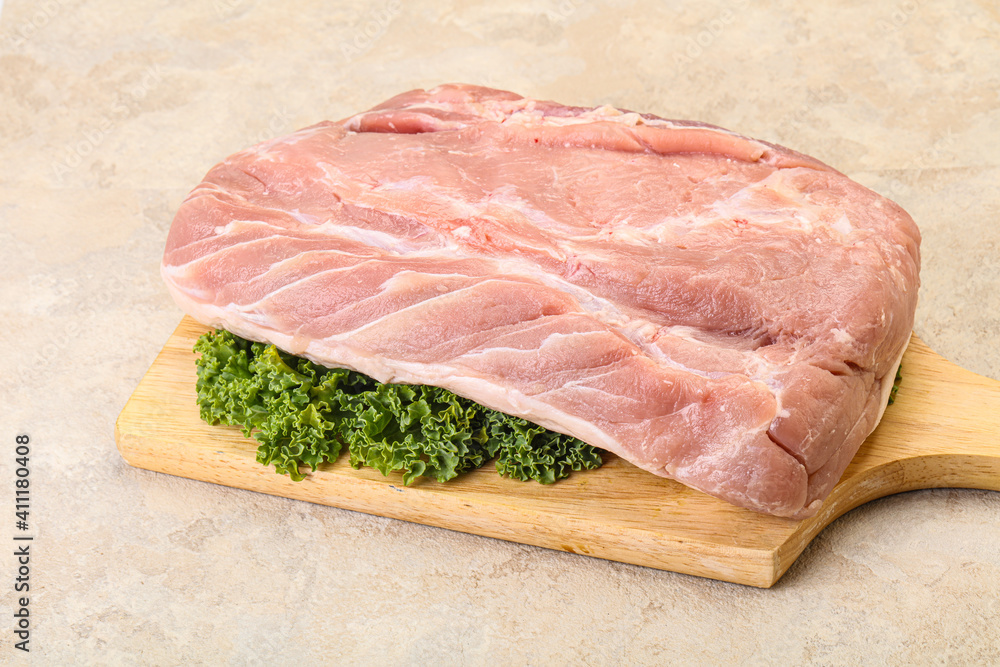 Raw pork loin for cooking