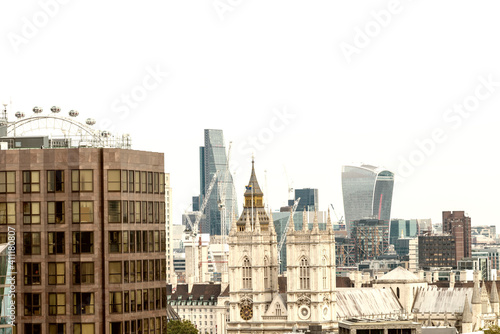 London skyline, air view