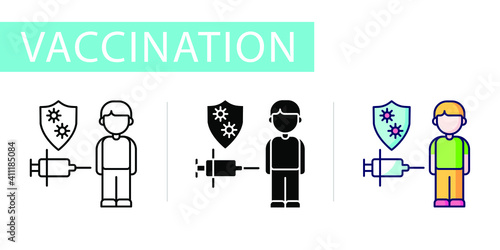 icons set, vaccination, vaccination in the ass