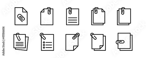 File attachment icon set. Vector graphic illustration. Suitable for website design, logo, app, template, and ui.  photo