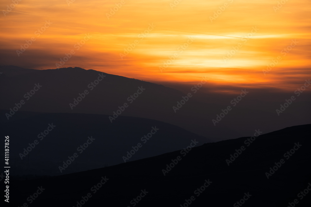 Apuseni mountains at sunstet