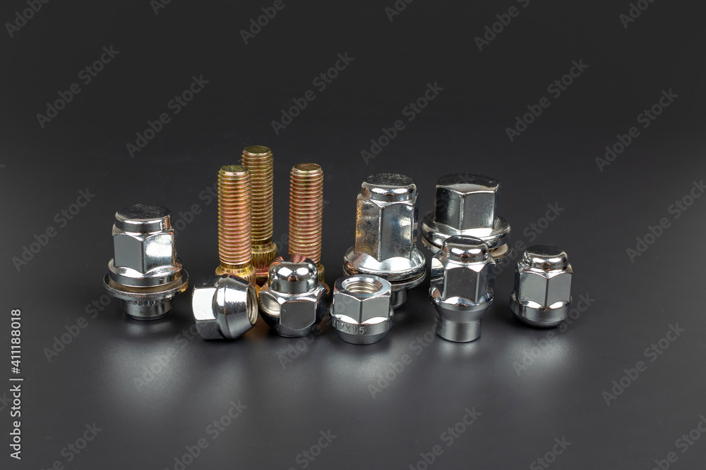 nuts with studs for fastening rims to the car nuts with studs for fastening rims to the car