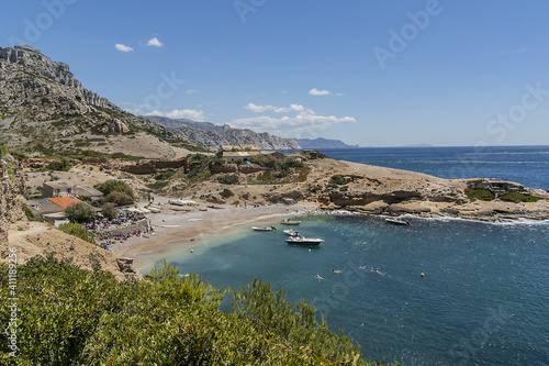 Beautiful bay "Calanque Sormiou". Calanques National Park (Parc National des Calanques), Cassis, Provence, near Marseille in South France.