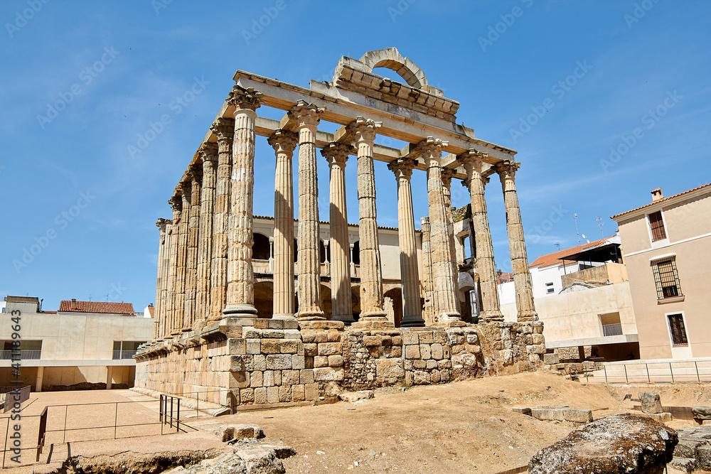 Temple of Dianaat the Ancient Roman city of Emerita Augusta (Merida, Extremadura, Spain)