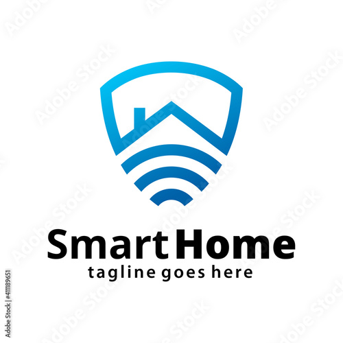 Smart home logo design template