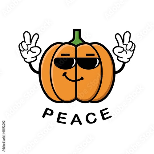 cute pumpkin cartoon mascot character